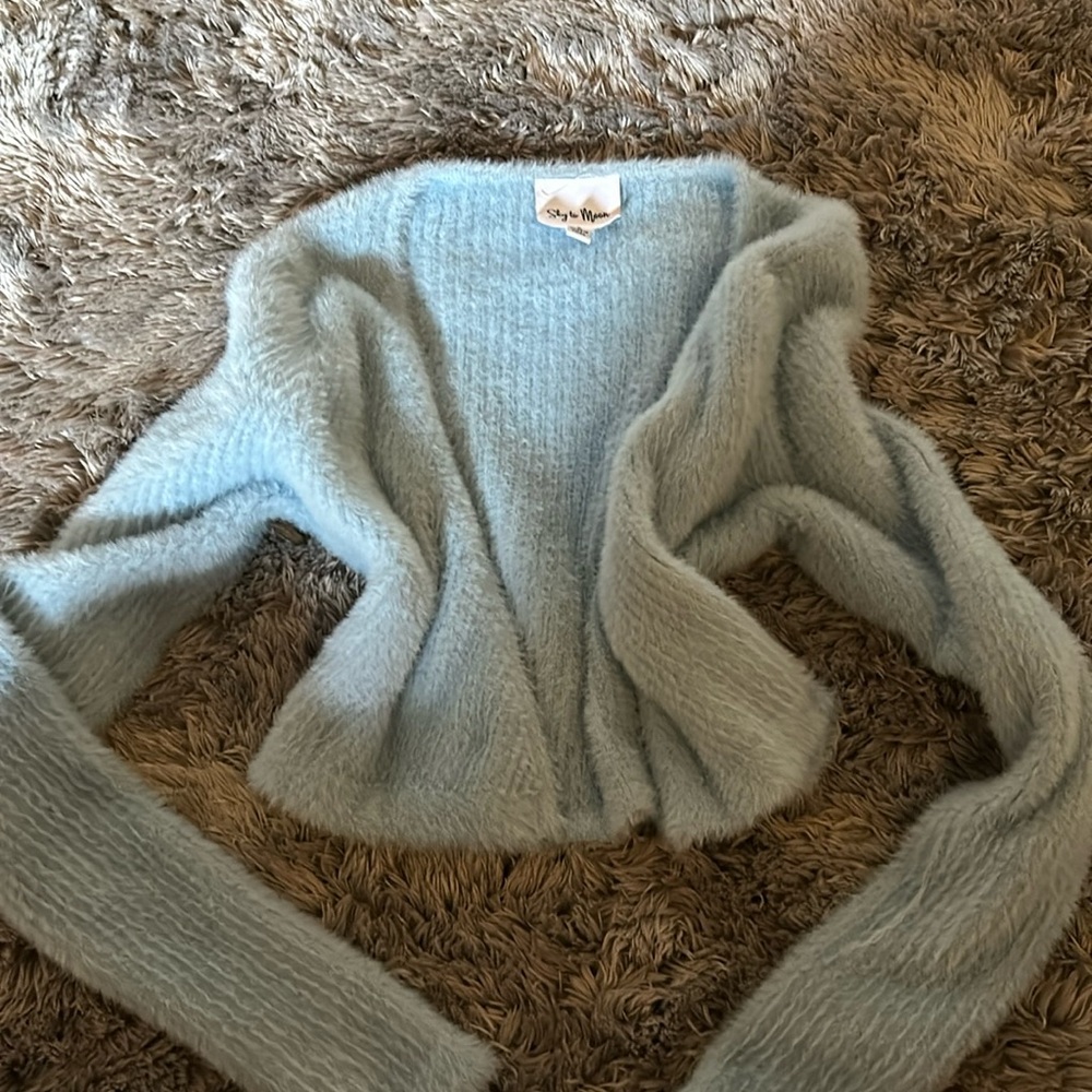 Super soft cardigan in baby blue from sky to moon company
